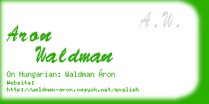 aron waldman business card